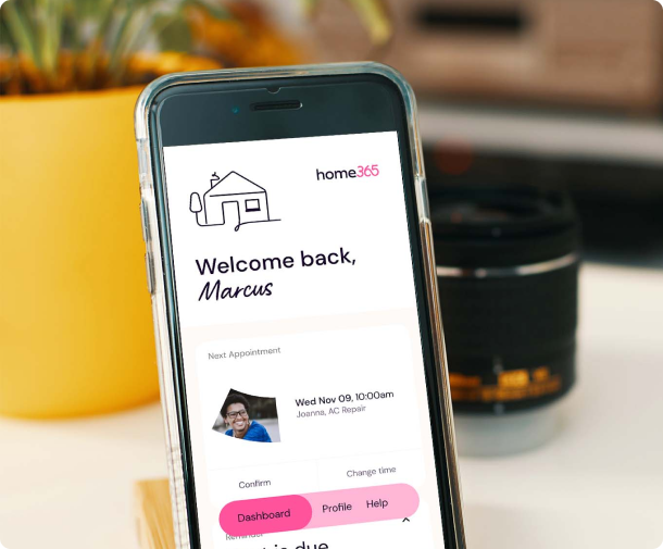 Home365 app home screen